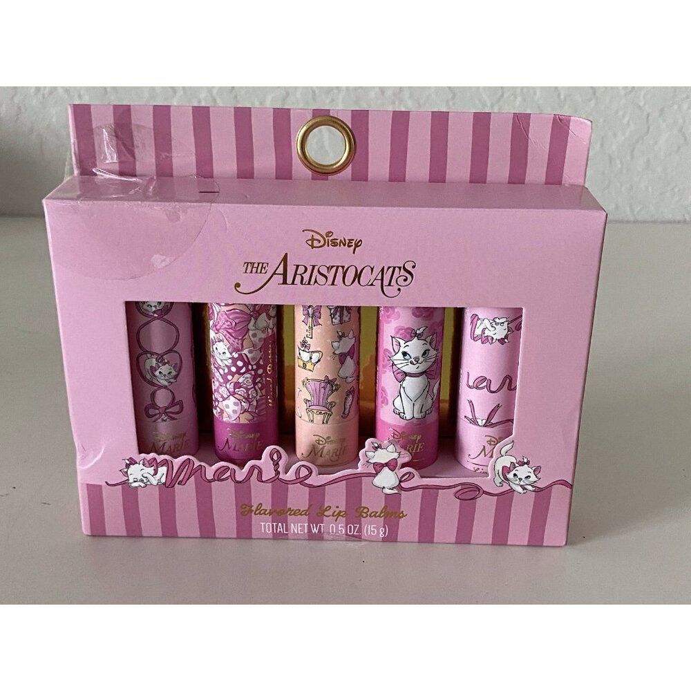 Set Of 4 Disney THE ARISTOCATS MARIE Lip Balm Set‎ Berry Flavored Pink NEW